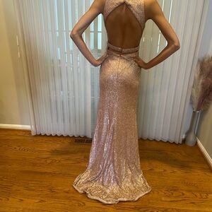 Elegant Rose Gold Evening Gown